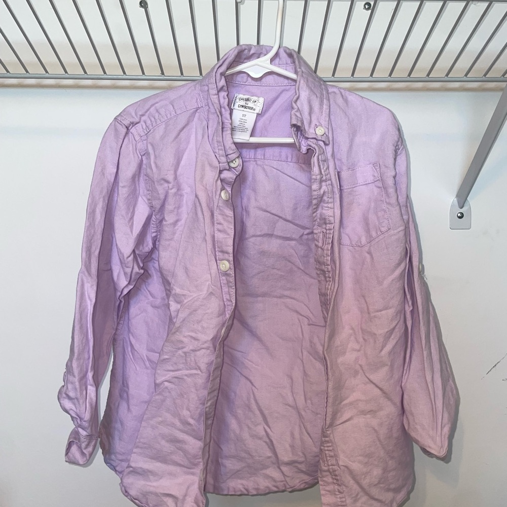 Gymboree Purple Button Down Shirt Casual Style